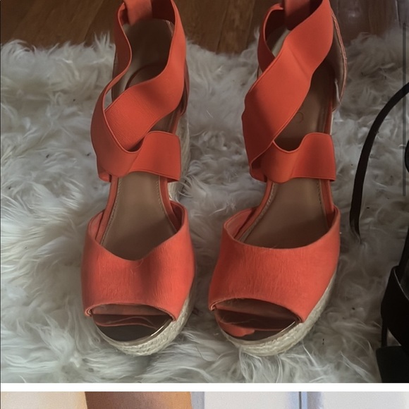 3 pair bundle high heels super cute wedge one real leather all woman size 8.5 - Picture 3 of 11